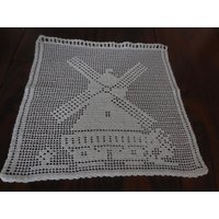 Häkelgardine Perlweiß Gardine Gehäkelt 39 cm X Windmühle Häkelgardine Perlweiß Gardine Gehäkelt 39 cm X Windmühle von Haekeliris