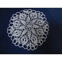 strickdeckchen Rund Handarbeit Weiß 20 cm Vintage Baumwolle Kunststrickerei von Haekeliris