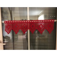 Gardine Rot Lang Neu von HaekelmausiWaren