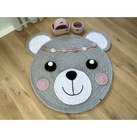 Kinderzimmerteppich, Bärenteppich.teppich, Bär Teppich"Blume" Kinderzimmerteppich, Bärenteppich.teppich, Bär Teppich"Blume" von Haekelparadies