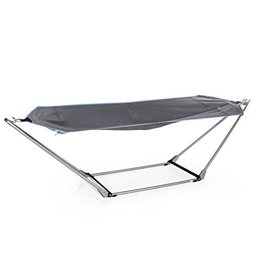 Hängematte mit Hängematten-Gestell ca. 280x87x76cm, faltbar, stabil, hohe Belastbarkeit von Hängematte mit Gestell