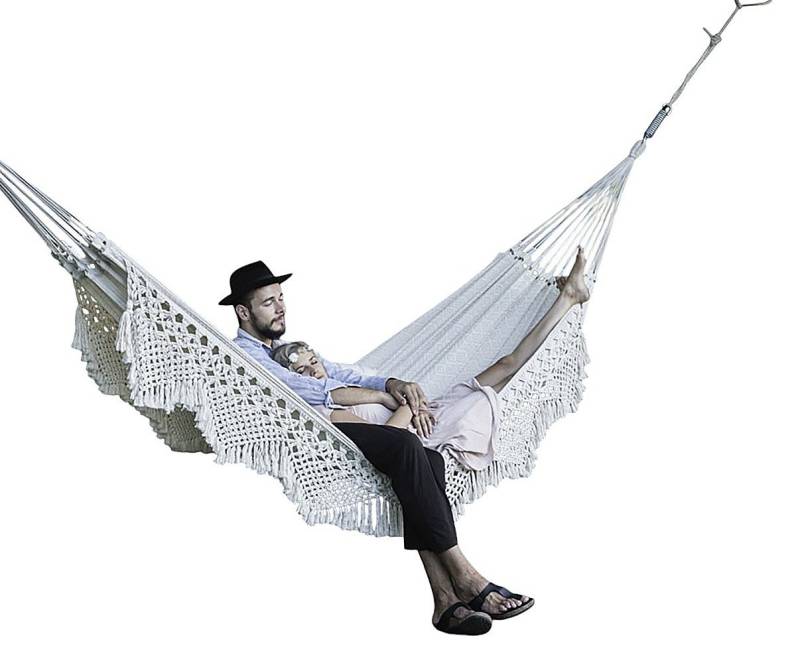 HängemattenGlück Hängematte Jaquard Hängematte SALAO NATUR GOTS Baumwolle bio von Hängemattenglück, Fair hergestellter Artikel aus Bio Baumwolle GOTS zertifiziert von HängemattenGlück