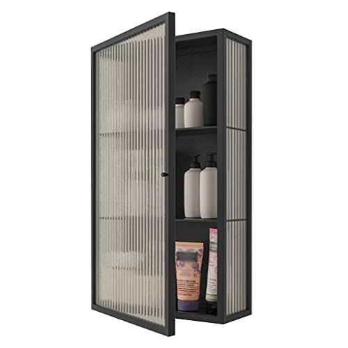 Hängeschränke Wandschrank Wandschrank Wohnzimmer Wandschrank Schlafzimmer Wandschrank Eintüriger Glasschrank Küche Badezimmer Schrank (Color : Black, S : 60 * 35 * 15cm) von Hängeschränke