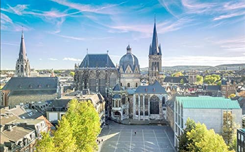 Haeran River Aachener Dom Deutschland Color Talk Malen Nach Zahlen DIY Einzigartiges Leinwand Ölgemälde Kit Digitale Malerei von Haeran River