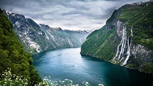 Haeran River Geirangerfjord Norwegen Malen nach Zahlen DIY einzigartiges Leinwand Ölgemälde Kit Digital Painting von Haeran River