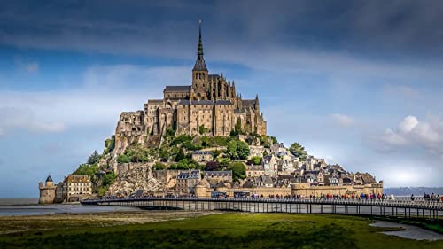 Mont Saint Michel Festung Normandie Frankreich Diy 5D Diamond Painting By Number Unique Kits Home Wall Decor Crystal Strass Wall Decor von Haeran River
