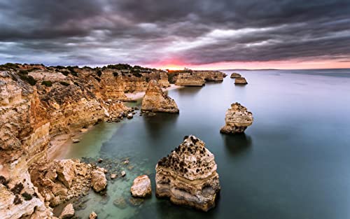 Portugal Algarve Meer Ozean Felsen Diy 5D Diamond Painting By Number Unique Kits Home Wall Decor Crystal Strass Wall Decor von Haeran River