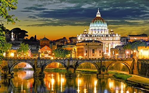 Malerei Vatikan Nachtansicht Italien Color Talk Malen Nach Zahlen Diy Einzigartiges Leinwand Ölgemälde Kit Digitale Malerei von Haeran River