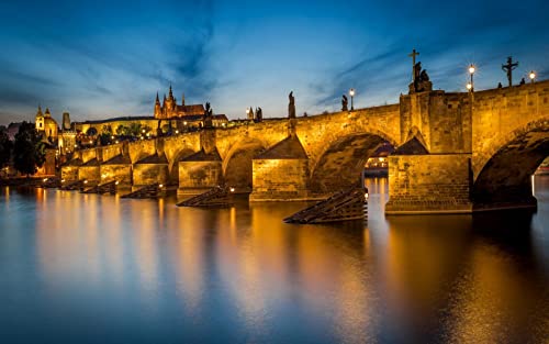 Haeran River Prag Moldau Tschechien Karlsbrücke Diy 5D Diamond Painting By Number Unique Kits Home Wall Decor Crystal Strass Wall Decor von Haeran River