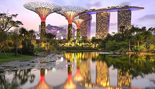 Haeran River Schöne Gartenstadt Singapur Malen nach Zahlen DIY einzigartiges Leinwand Ölgemälde Kit Digital Painting von Haeran River