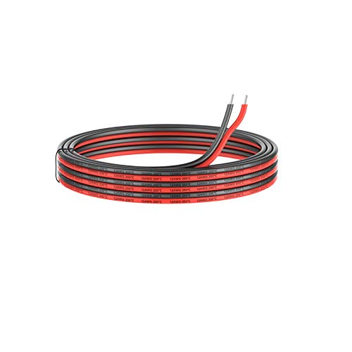 0.32mm² 22 AWG Silikon Elektrischer Draht Kabel anschließen 10 Meter [5 Meter schwarz und 5 Meter rot] Weich und flexibel aus verzinntem Kupferdraht Hohe Temperaturbeständigkeit 200 Celsius 600V von Haerkn