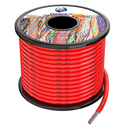 14awg 2.0mm² Silikon Elektrischer Draht Kabel Rot 10 Meter Weich und flexibel sauerstofffrei hochtemperatur beständiger verseilter verzinnter Kupferdraht von Haerkn