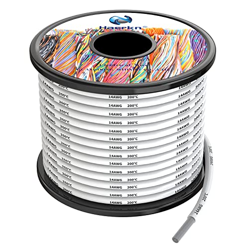 14awg 2.0mm² Silikon Elektrischer Draht Kabel Weiß 10 Meter Weich und flexibel sauerstofffrei hochtemperatur beständiger verseilter verzinnter Kupferdraht von Haerkn