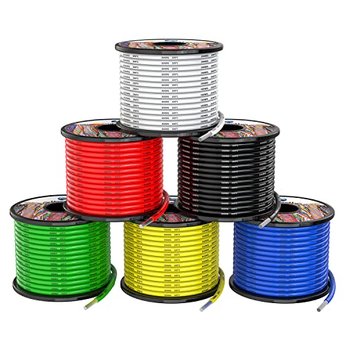 16awg 1.3mm² Silikon Elektrischer Draht Kabel 6 Farben 6x10 Meter Weich und flexibel sauerstofffrei hochtemperatur beständiger verseilter verzinnter Kupferdraht von Haerkn