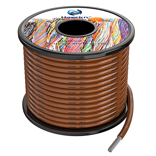 16awg 1.3mm² Silikon Elektrischer Draht Kabel Braun 15 Meter Weich und flexibel sauerstofffrei hochtemperatur beständiger verseilter verzinnter Kupferdraht von Haerkn