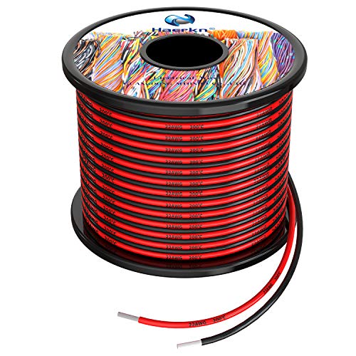 22awg 0,3mm² Silikon Elektrischer Draht Kabel 2x30 Meter sauerstofffrei hochtemperatur beständiger verseilter verzinnter Kupferdraht von Haerkn