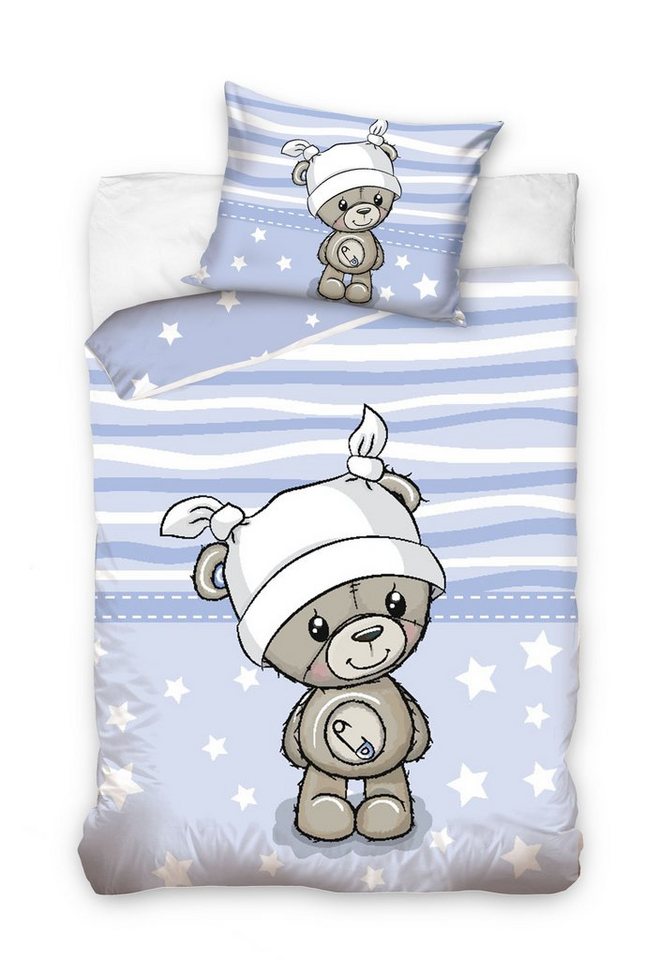 Babybettwäsche Kinderbettwäsche 100x135 cm + 40x60 cm Teddybär, Häßler Homefashion, Baumwolle, 2 teilig von Häßler Homefashion