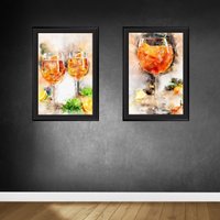 Aperol Poster Spritz Druck Kitchen Decor Schnaps Alkohol Drucke Gerahmte Wand Kunst Kunstdrucke Cocktail Schild von HaeuslStore