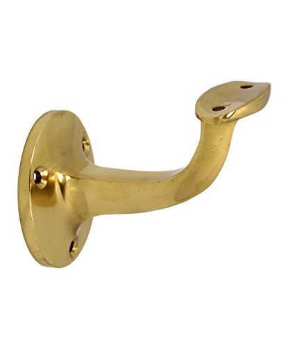 Handlaufhalter HLH 4541 Messing poliert gewölbte Auflage Handlaufträger Stütze von Häusler Onlinehandel GmbH