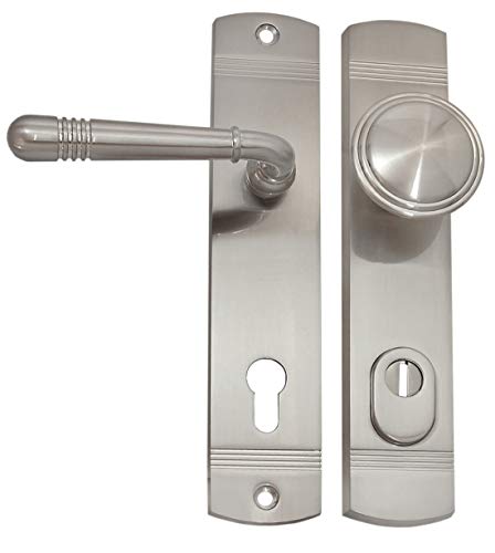 Haustür Schutzbeschlag Helena LS Nickelmatt HS 92 mm mit Knauf mit ZA von Häusler Onlinehandel GmbH
