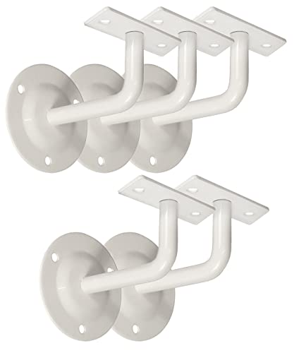 Handlaufhalter Set 5 Stück HLH 1105 Weiss gerade Auflage Handlaufträger Stütze von Häusler Onlinehandel GmbH
