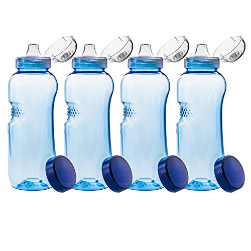 4 x 0,5 L Tritan Trinkflasche mit Trinkdeckel Flip Top Wasserflasche Flasche Sport Fahrrad BPA - frei von Hafeehoo