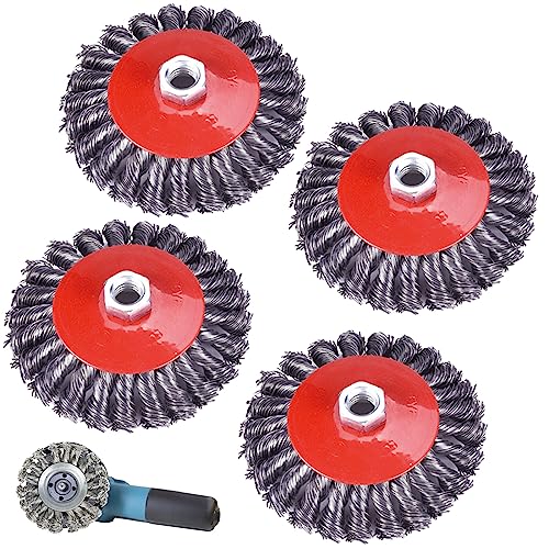 Drahtbürste Winkelschleifer: 4 Stück M14 125mm Drahtbürsten für Winkelschleifer, Winkelschleifer Scheibenbürste Topfbürste Winkelschleifer Drahtbürste Set für Poliere, Entzunder und Entgrate (4) Drahtbürste Winkelschleifer: 4 Stück M14 125mm Drahtbürsten für Winkelschleifer, Winkelschleifer Scheibenbürste Topfbürste Winkelschleifer Drahtbürste Set für Poliere, Entzunder und Entgrate (4) von Hafeehoo