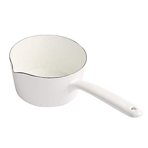 Emaille Milchtöpfe, 1.2L Kleine Emaille Stielkasserolle/Stieltopf Milchtopf Küche Geschirr für alle Herd Arten geeignet Induktion Gas Elektro von Hafeehoo