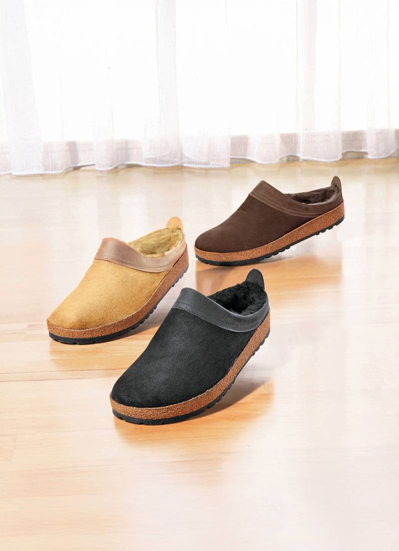 Lammfell-Clog für Damen und Herren von Haflinger, Schwarz, Größe 40 von Haflinger