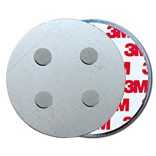 HaftPlus - Magnethalterung für Rauchmelder | Extra mit 4-Fach Magneten & 3M Klebekraft | Schnell & sicher ohne Bohren | 1x Rauchmelder-Magnethalter Ø 70mm von HaftPlus