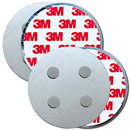 HaftPlus - Magnethalterung für Rauchmelder | Extra mit 4-Fach Magneten & 3M Klebekraft | Schnell & sicher ohne Bohren | 2X Rauchmelder-Magnethalter Ø 70mm von HaftPlus
