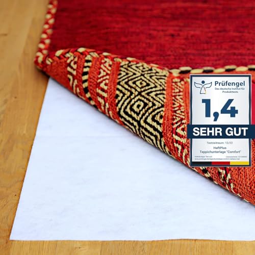 HaftPlus - Teppich Stopper rutschfest und dünn - Antirutschmatte für Teppiche - Öko-Tex Vlies Teppichunterlage zuschneidbar - Größe 60 x 130 cm- 5 Stück von HaftPlus