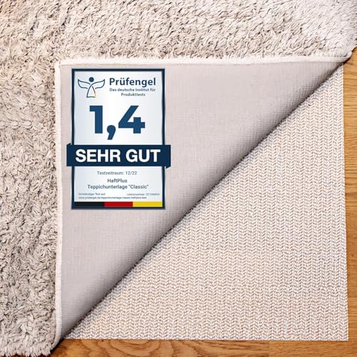 HaftPlus - Teppich Stopper rutschfest und dünn – Antirutschmatte für Teppiche – Zuschneidbare Teppich-Unterlage für sicheren Halt - Größe 120 x 180 cm von HaftPlus