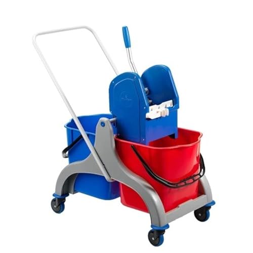 Hag Bürsten 8962 Doppel-Fahreimer mit Mopp-Presse, 2 x 15L, 630mm x 400mm x 490/690mm von Hag Bürsten