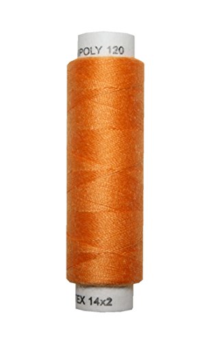 Hagal Nähmaschinen Nähgarn 100 m Polyester UNIPOLY 14x2 orange (0176) von Hagal