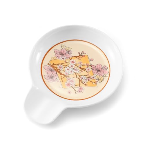 Hagary Kirschblüten-Löffelablage aus Keramik, Löffelablage für Herd, Küche, Theke, Löffelhalter, Besteckablage, Utensilien, Kochutensilien, 16 cm von Hagary