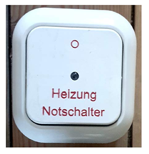 Heizung Notschalter - Aufputz mit Kontrollleuchte und Aufschrift AP 005432 von Hagebau