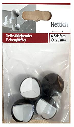 Hettich Eckenpuffer selbstklebend 4 Stück - Durchmesser 25 mm braun von Hagebau