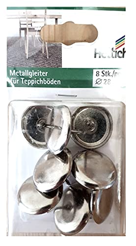 Metallgleiter für Tepplichböden Durchmesser 28 mm 8 Stück - Hettich von Hagebau