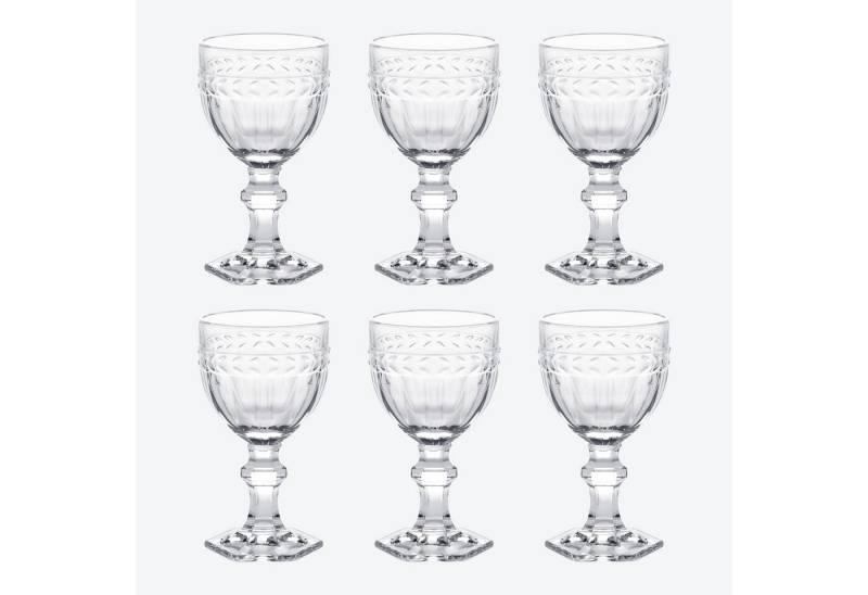 Hagen Grote Glas Formschöne Tafelgläser im französischem, Lorbeerdekor: Weingläser von Hagen Grote