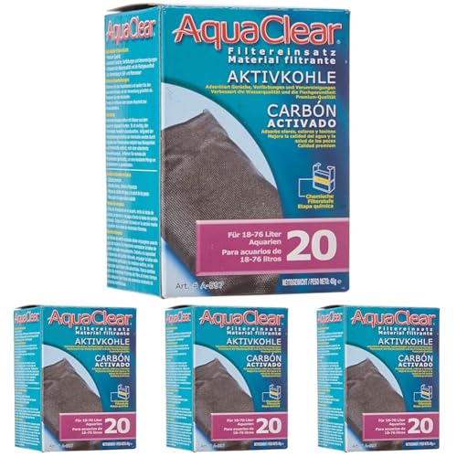 Hagen AquaClear Aktivkohle Filterpatrone für AquaClear Power Filter 20, 1 Stück (4er Pack) von Hagen