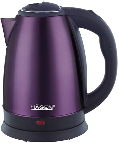 Hagen - Edelstahl - Elektrischer Wasserkocher - Kabelloser Wasserkocher - Edelstahl Wasserkocher - Kabelloser 1.8L Edelstahl Wasserkocher HAGEN HA5525 Violett von Hagen