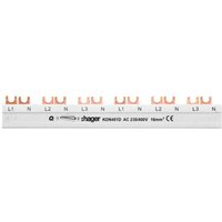 Anschlusssammelschiene 2P 80A 16 mm2 Gabel (12 Module) KDN451D von Hager