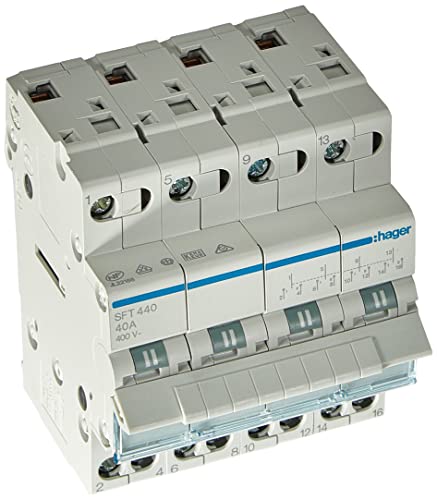HAGER SFT440 - Commutatore 1-0-2 tetrapolare 40A 4 moduli con comune in alto HAGER SFT440 - Commutatore 1-0-2 tetrapolare 40A 4 moduli con comune in alto von Hager