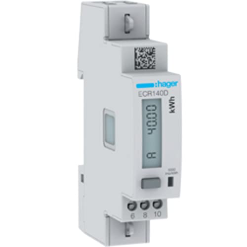 Hager Energiezähler 1phasig direkt 40A,1M,MODBUS ECR140D, White von Hager