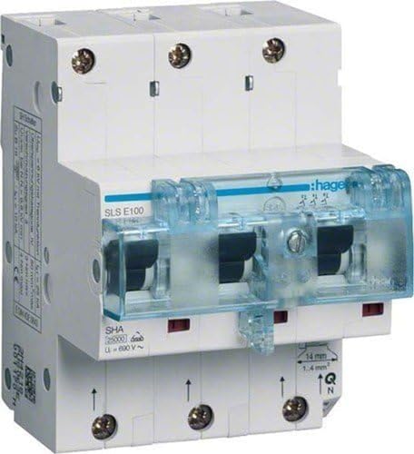 Hager HTN390E SLS-Schalter 3P E-100A Hutschiene von Hager