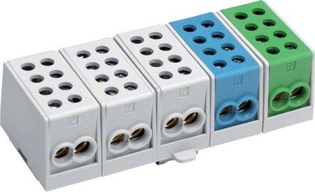Hager KH45A Elektrischer Klemmenblock, 5P, 135 mm, 53 mm, 38 mm, Mehrfarbig von Hager
