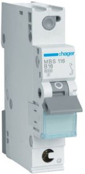 Hager Leitungsschutzschalter B 16A 1-polig MBS116 QuickConnect von Hager