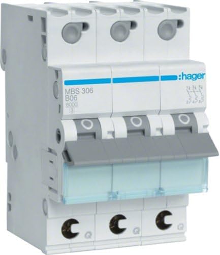 Hager MBS306 FI-/LS-Schalter 10A 1p+N C 0,03mA, Grau/Weiß von Hager