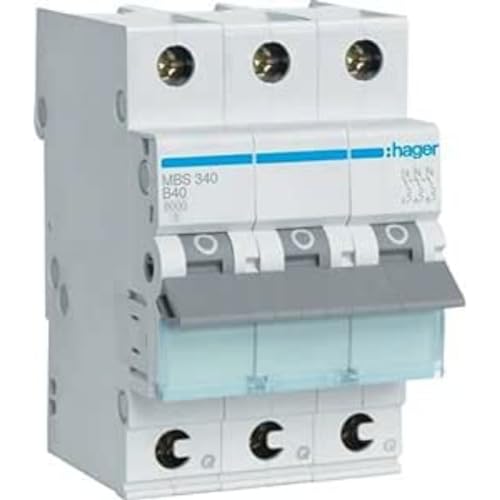 Hager MBS340 B-Type 3P 3 Module (S) Circuit Breaker â€“ Circuit Breakers (25 â€“ 60 °C,-25 â€“ 80 °C) von Hager